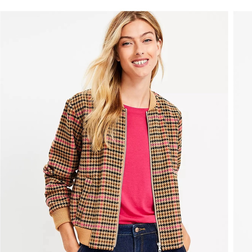 Loft Multicolor Houndstooth Jacket - image 1